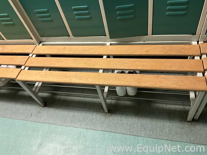 Lot of 2 4-Door Metal Wardrobe Lockers With Metal Stands