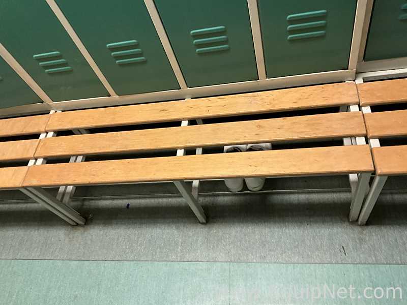 Lot of 2 4-Door Metal Wardrobe Lockers With Metal Stands