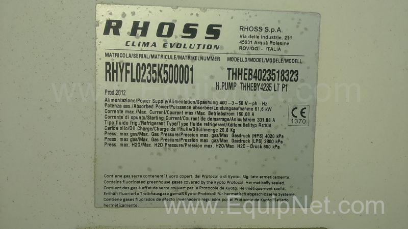 Enfriador Rhoss S.p.a. THHEBYLT4235