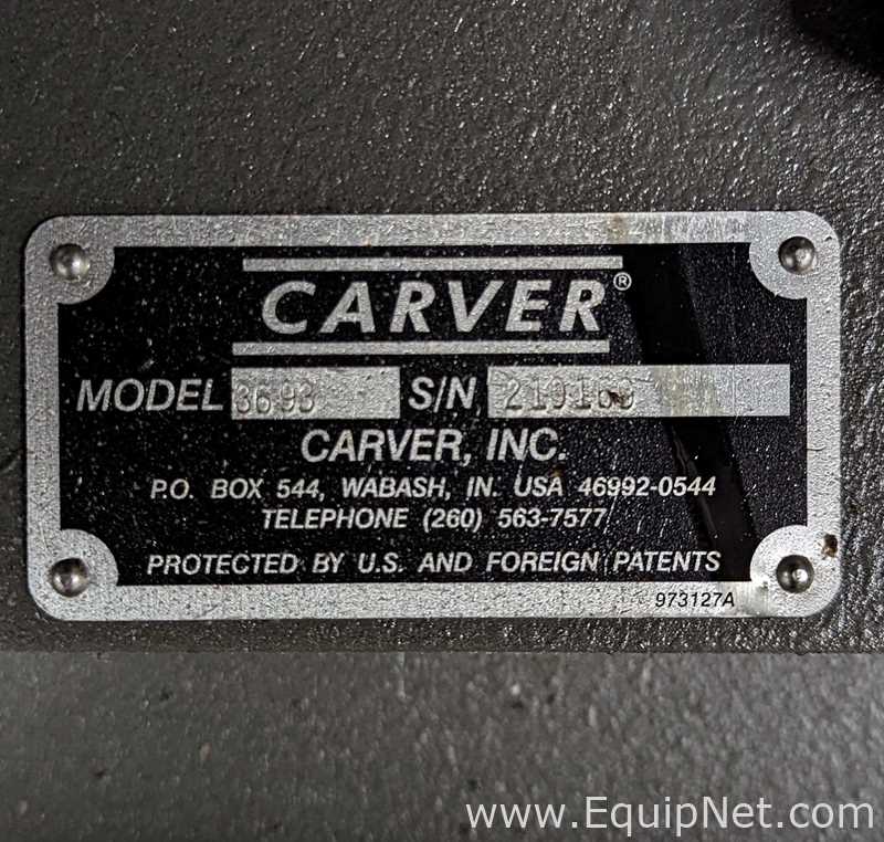 Carver 3693 Manual Heated Press 25 Ton, 230V, 15" x 15"