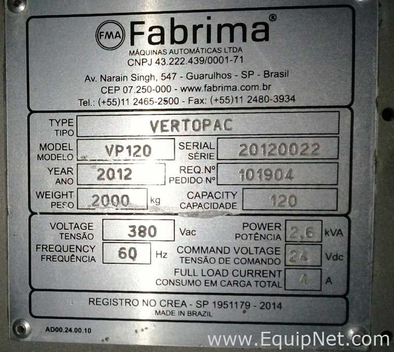 Fabrima VP 120 Vertical Cartoner