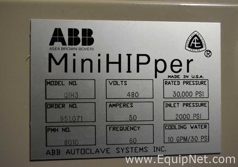 ABB QIH3 Mini Hipper Hot Isostatic Pressure Pump