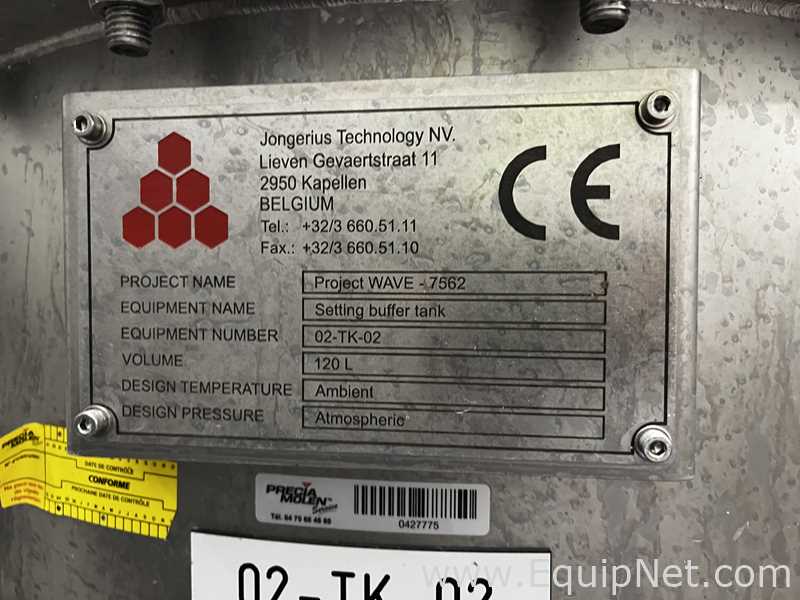 120 Lt Jongerius Technology Stainless Steel Mixing Skid