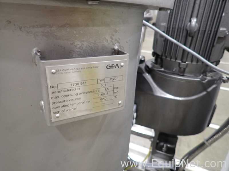 GEA Westfalia Separator Group FTC 1-06-107 Stainless Steel Separator Centrifuge
