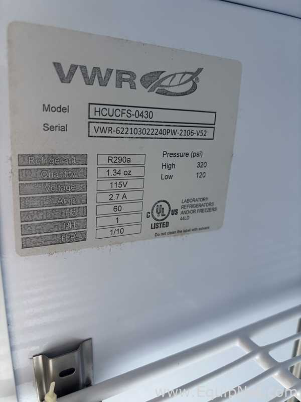 VWR HCUCFS-0430 Freezer