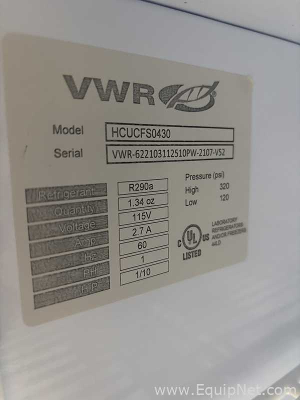 VWR HCUCFS-0430 Freezer