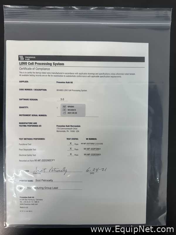 Procesador Fresenius Kabi LOVO