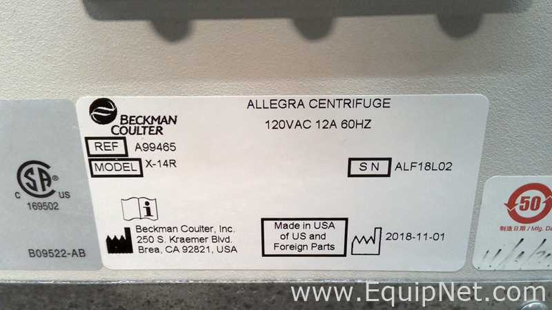 Beckman Coulter Allegra X-14R Benchtop Centrifuge