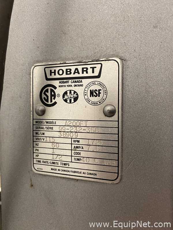 Hobart A200FT 20 Quart Planetary Mixer