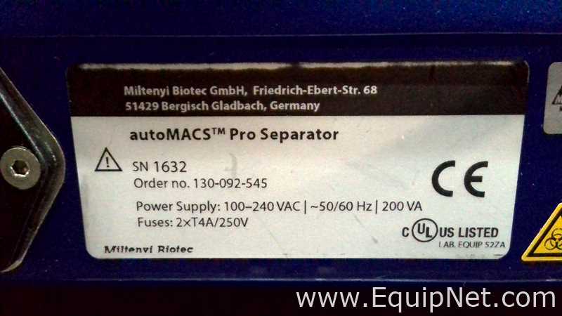 Miltenyl Biotec autoMACS Pro Separator Mini Sampler
