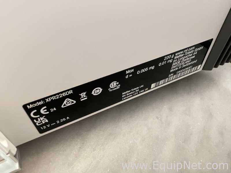 Mettler Toledo XPR226 Delta Range 121/220 Gram Balance