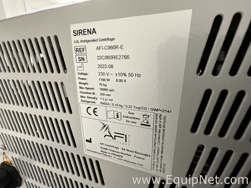 AFI Centrifuge SIRENA 0.6 Litre Refrigerated Laboratory Centrifuge