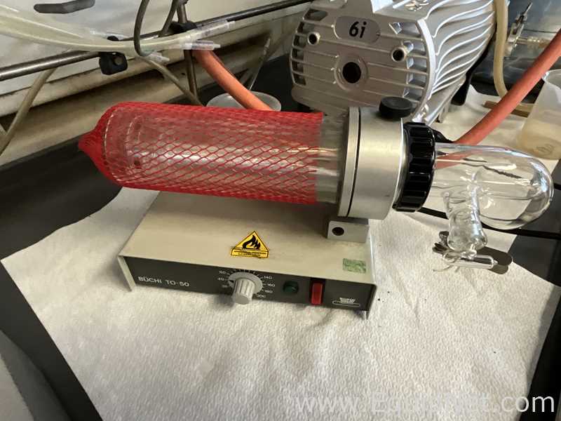 Buchi Rotavapor R-124 Evaporator Condenser with Edwards nXDS6i Atex Vacuum Pump