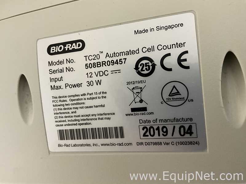 Bio Rad TC20 Automated Cell Counter