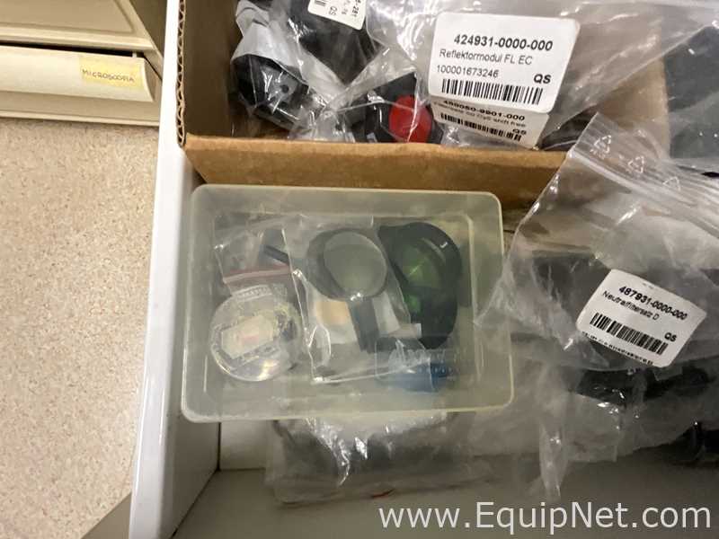 Lot of Various Carl Zeiss Microscope Objectives and Accessories plus Minolta X300s SLR Camera