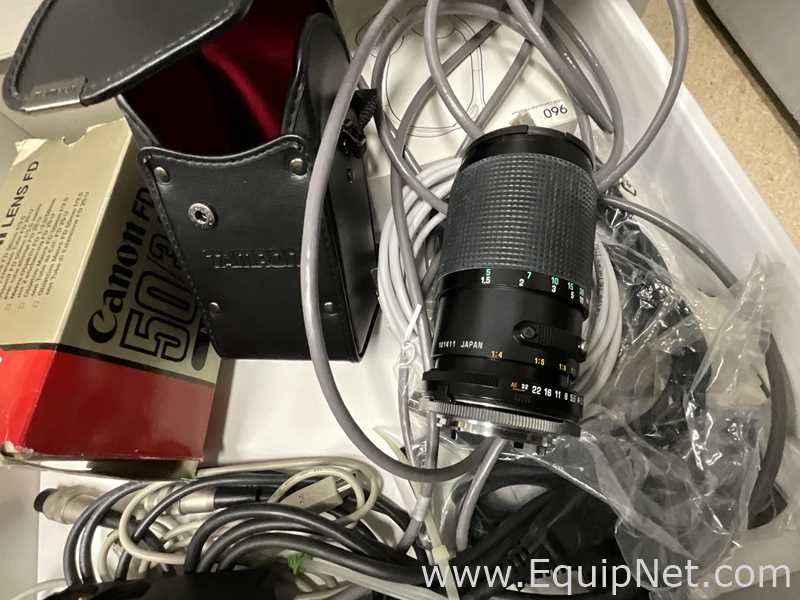 Lot of Various Carl Zeiss Microscope Objectives and Accessories plus Minolta X300s SLR Camera