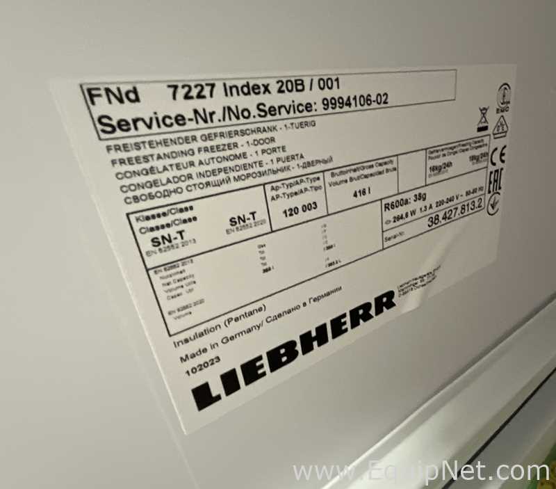 Freezer Liebherr FNd 7227 Index 20B/001.  416 Litros