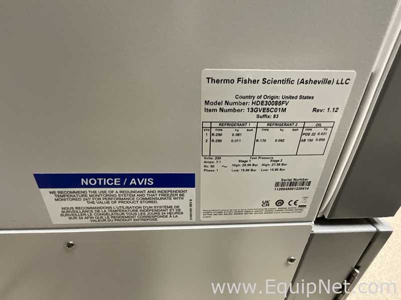 Congelador Thermo Fisher Scientific HDE30086FV