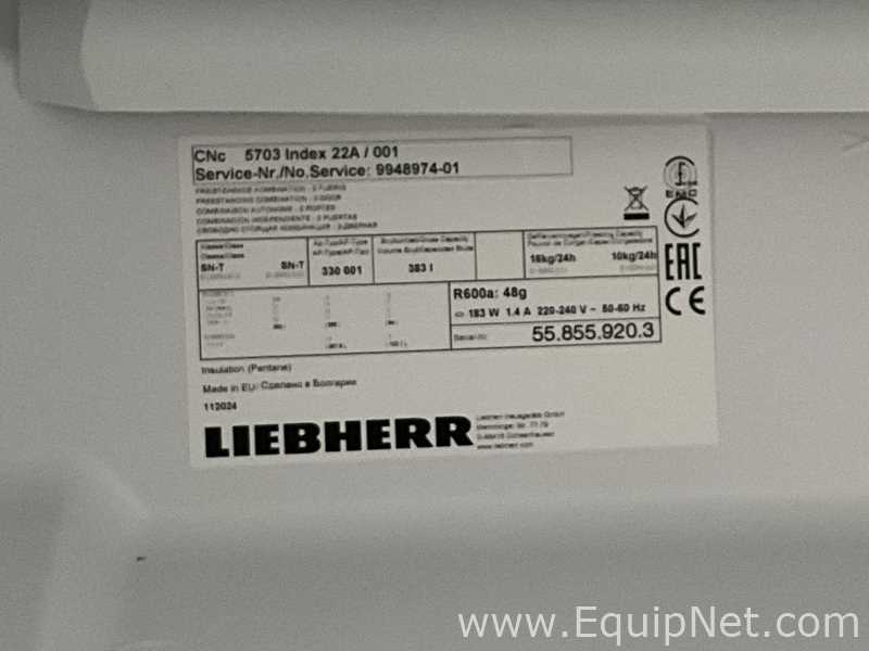 Liebherr CNc 5703 Index22A/001 383 Litre Upright Laboratory Refrigerator Freezer