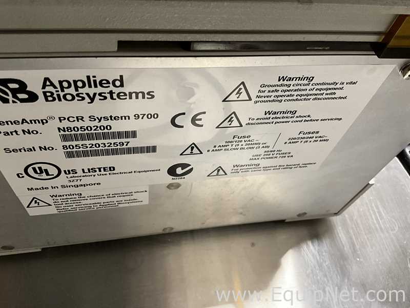 Applied Biosystems Geneamp PCR System 9700 PCR and Thermal Cycler