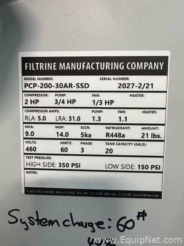 Enfriador Filtrine PCP-200-30AR-SSD