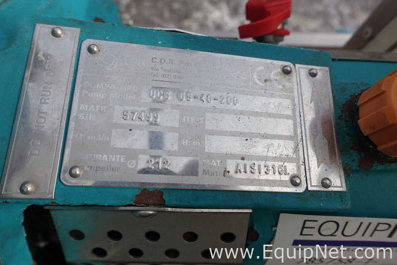 Bomba Centrífuga aço inox CDR Pompe Spa UC8 65 40 200