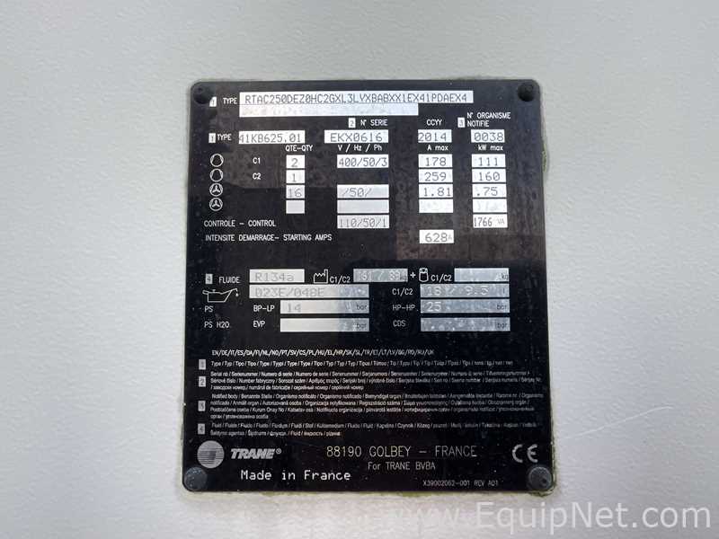 Enfriador Trane RTAC250 DEZ0HC2GXL3LYXBABXX1EX41PDAEX4