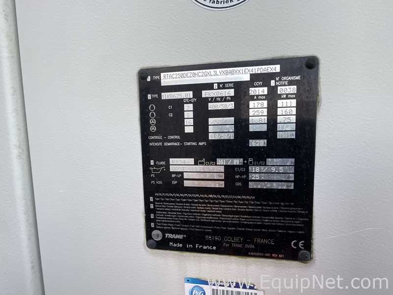 Enfriador Trane RTAC250 DEZ0HC2GXL3LYXBABXX1EX41PDAEX4