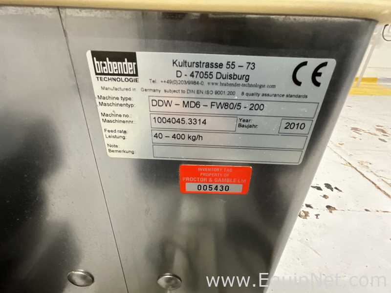 Alimentador de Tornillo Acero inoxidable Brabender Technologie DDW-MD6-FW80/5-200