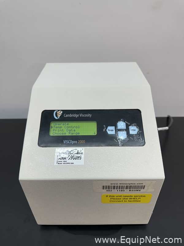 Viscosímetro Cambridge Viscosity Inc VISCOpro 2000