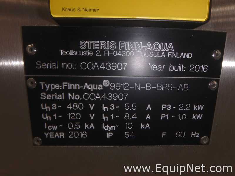 Autoclave Horizontal Steris Finn Aqua 9912-N-B-BPS-AB. Sem Uso