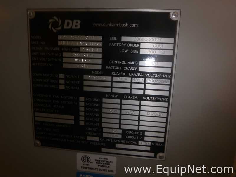 Unused Dunham Bush 250 Ton Air Cooled Screw Chiller