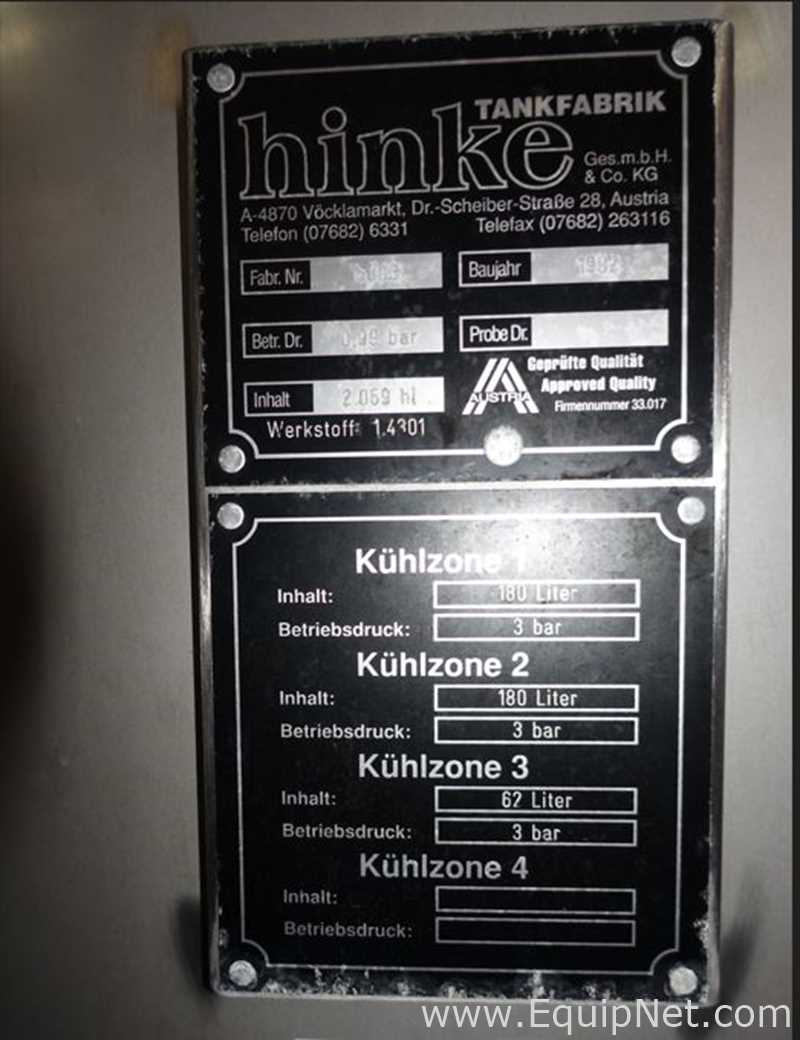 Tanque aço inox Hinke Tankbau GmbH 