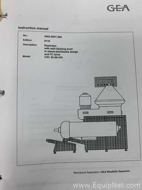 Clareador GEA Westfalia Separator AG CSC-20-06-476