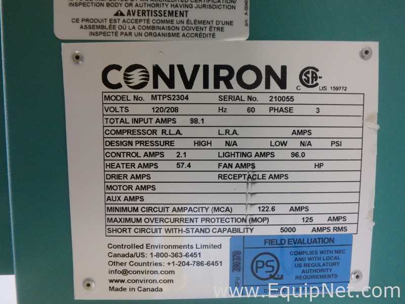 Câmara Ambiental e de Estabilidade Conviron Controlled Environments Ltd MTPS2304