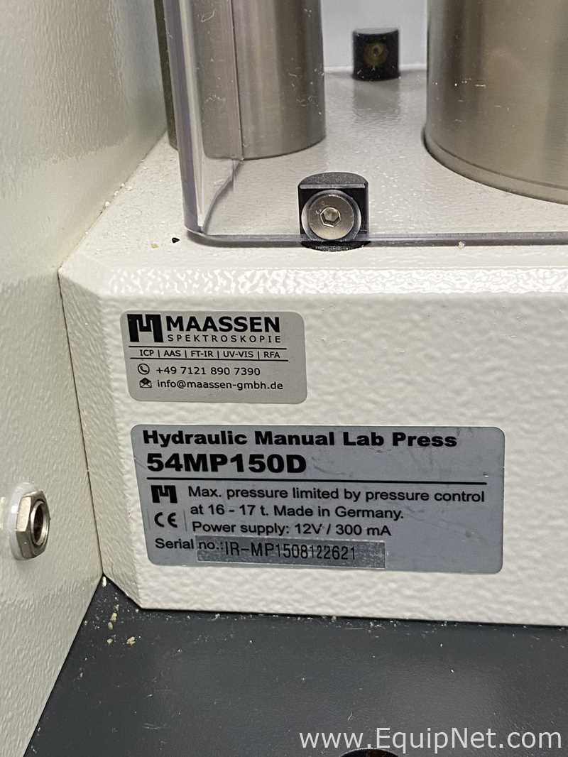 Prensa Hidráulica Manual De Laboratorio Maassen 54MP150D