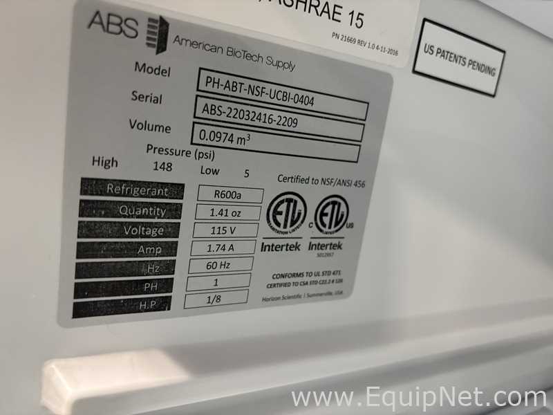 Unidade de Refrigeração American BioTech Supply PH-ABT-NSF-UCBI-0404