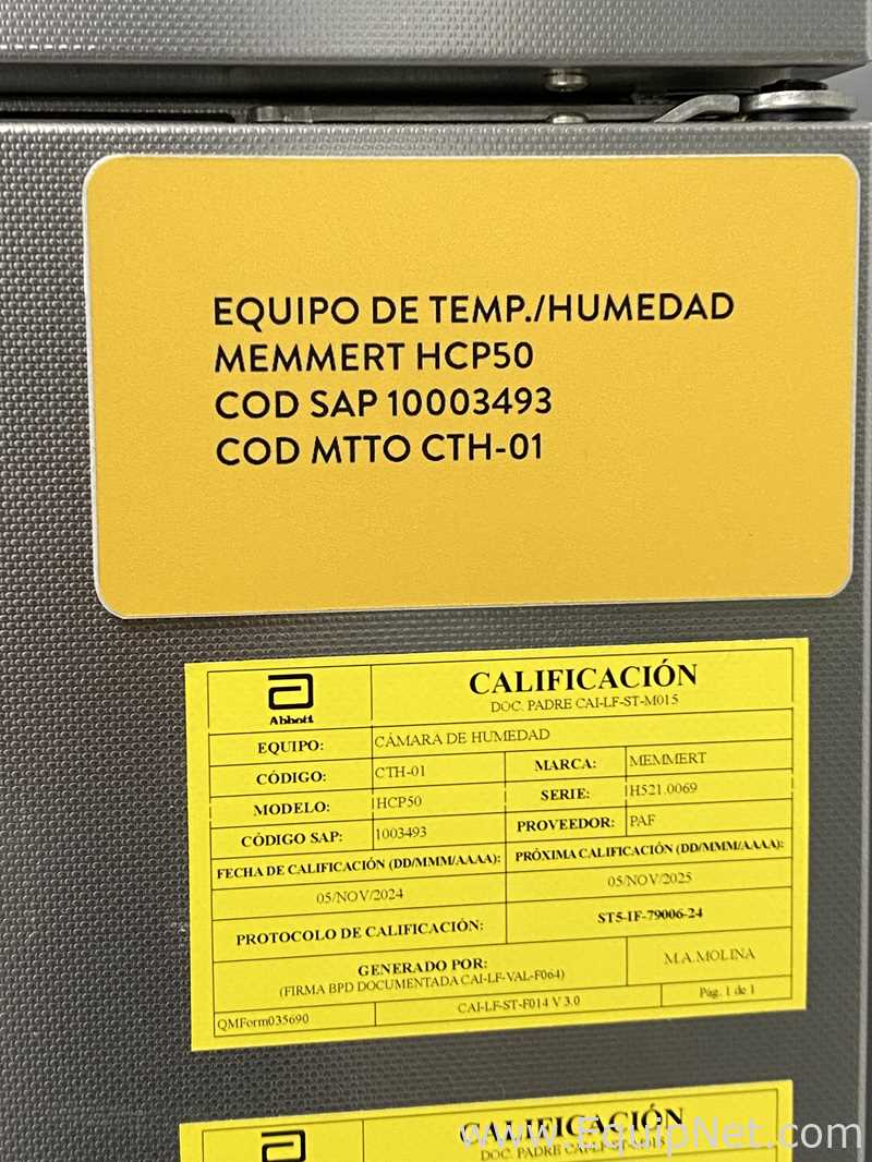 Camara De Humedad Memmert HCP50