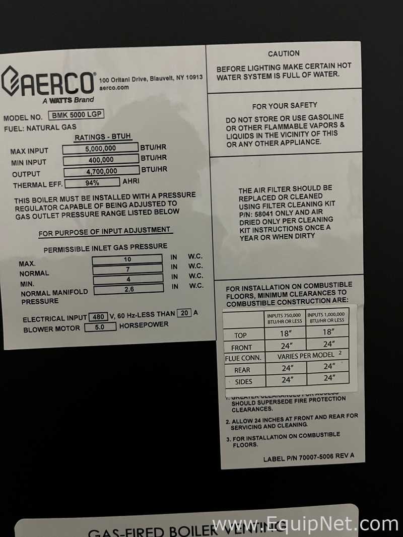 Calentador por Gas, Petróleo, Carbón, Electricidad Aerco BMK-5000 LGP