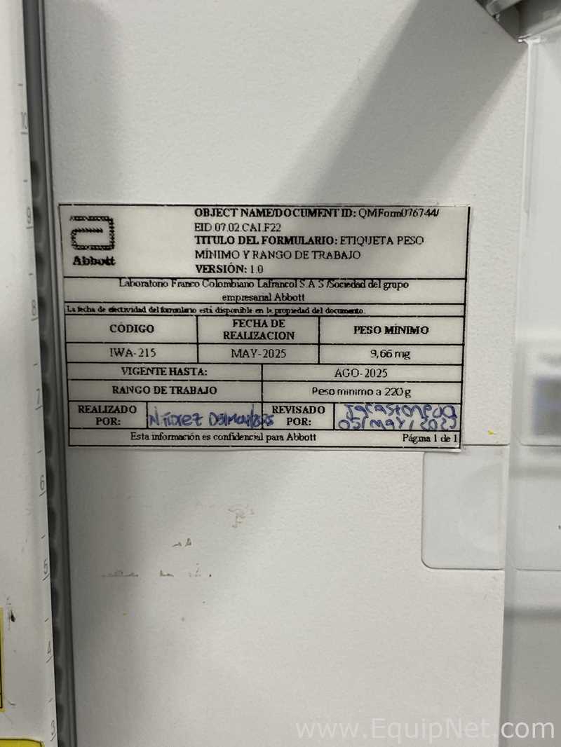 Balanza Mettler Toledo XPE205