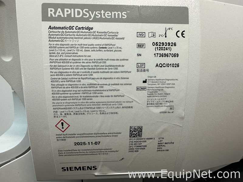 Analizador Siemens RAPIDLAB 1240