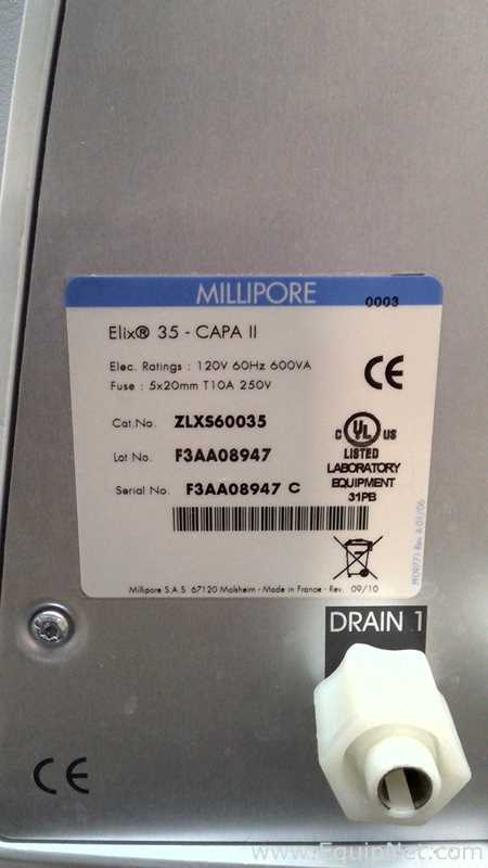 Sistema de Purificación y Destilación de Agua Millipore Elix 35