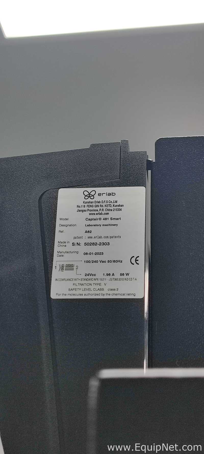 Campana de Ventilación y Flujo Kunshan Erlab D.F.S Co., Ltd. Captair 481 Smart