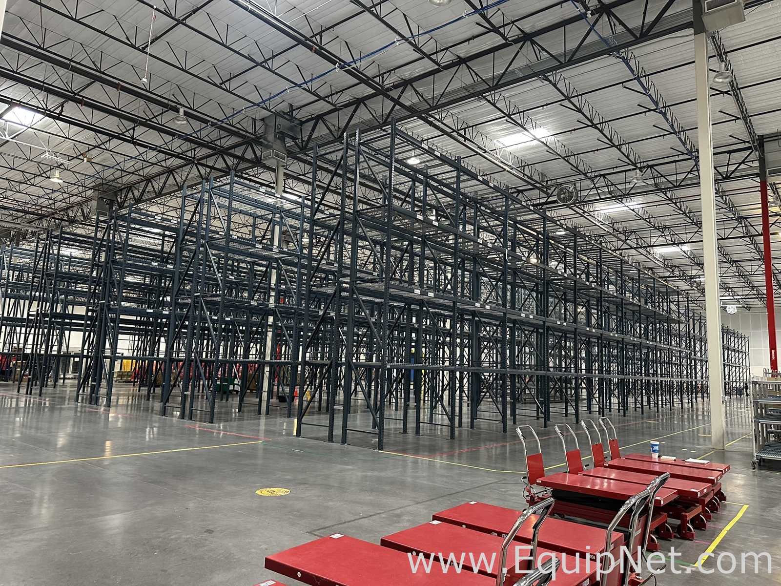 Lot of Teardrop Style Pallet Racking with Wire Decking