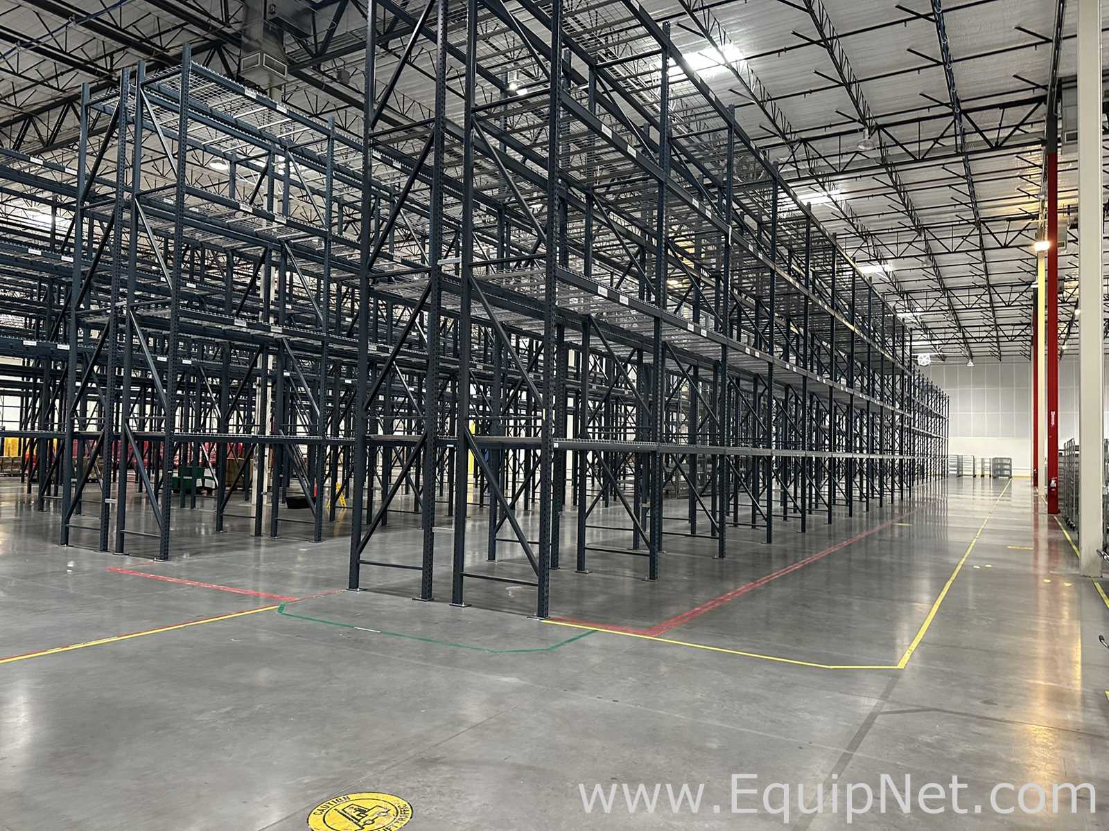 Lot of Teardrop Style Pallet Racking with Wire Decking