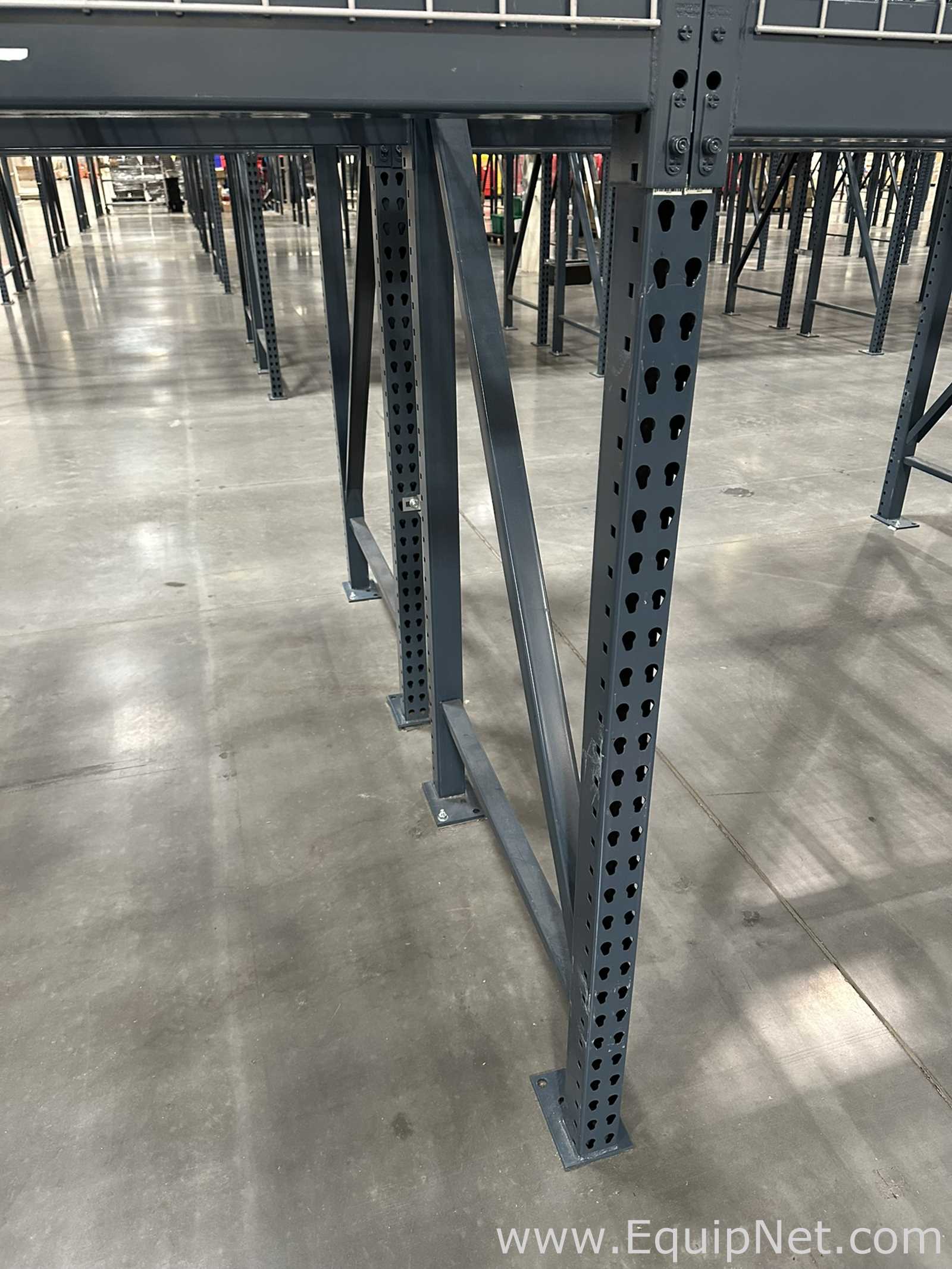 Lot of Teardrop Style Pallet Racking with Wire Decking