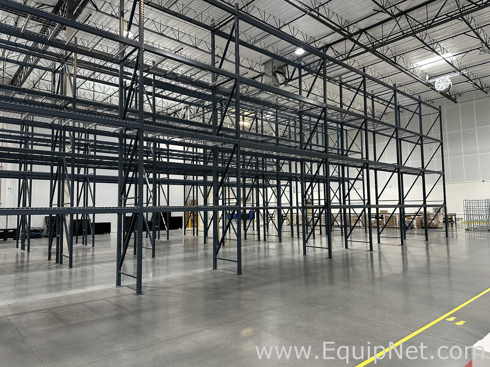 Lot of Teardrop Style Pallet Racking with Wire Decking