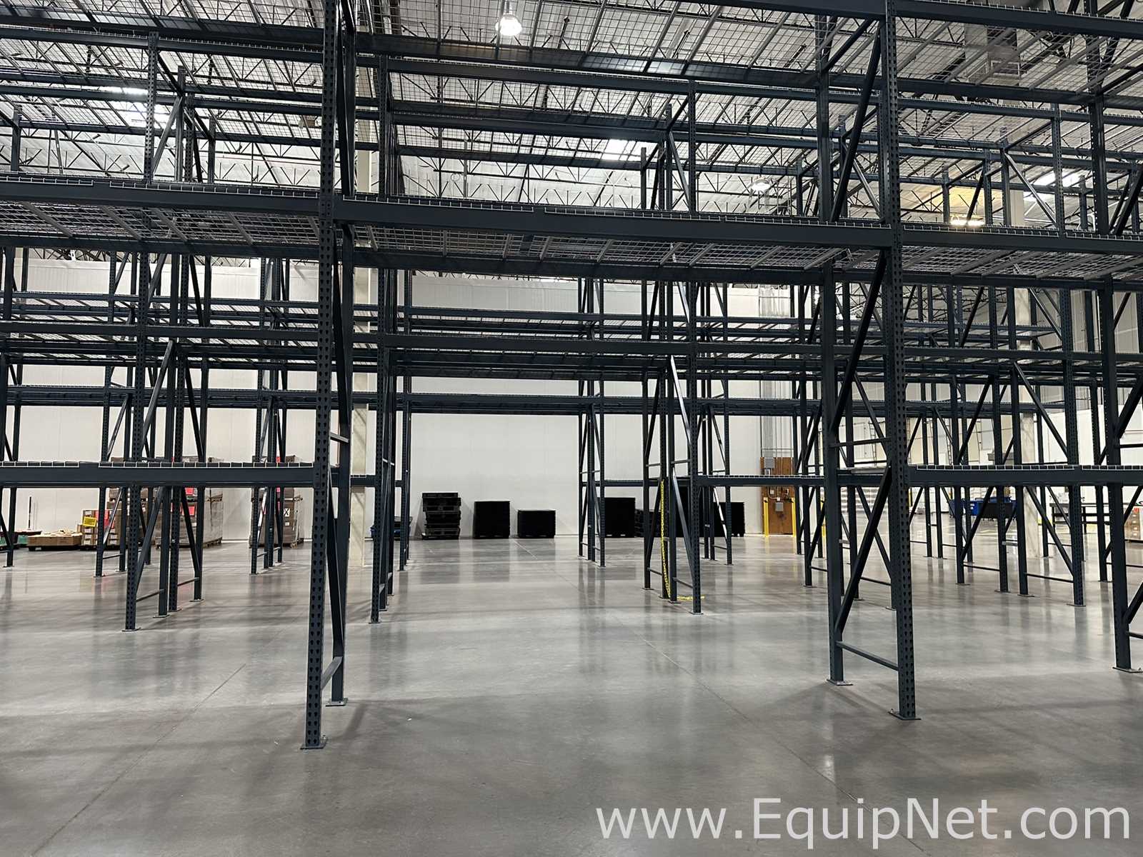 Lot of Teardrop Style Pallet Racking with Wire Decking