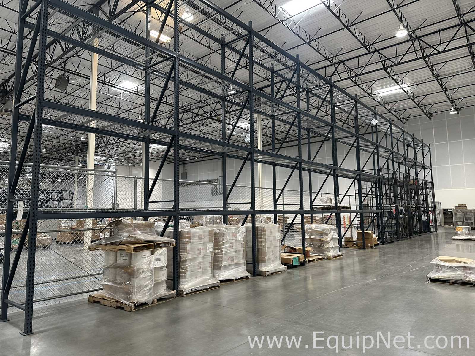 Lot of Teardrop Style Pallet Racking with Wire Decking