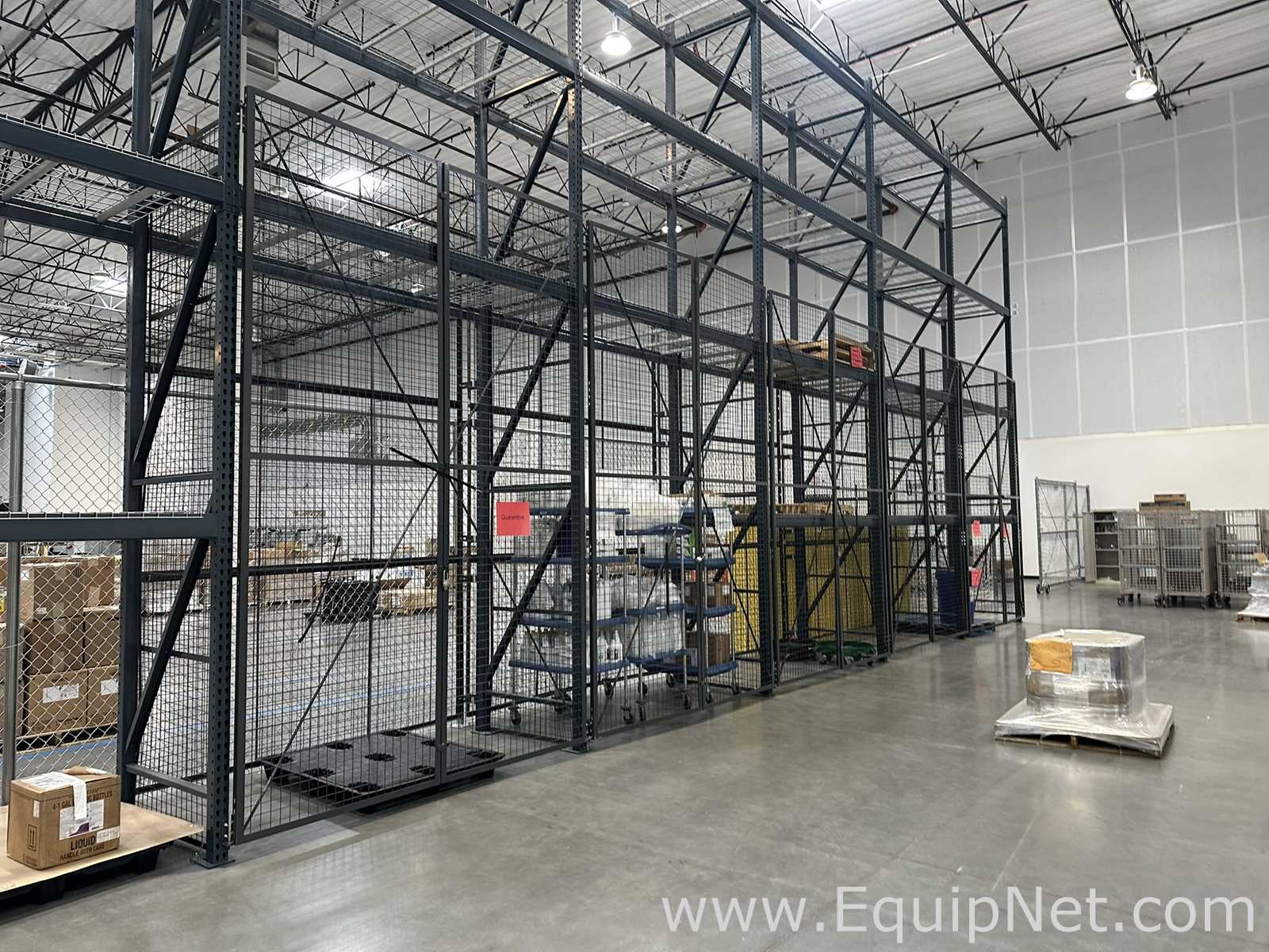 Lot of Teardrop Style Pallet Racking with Wire Decking